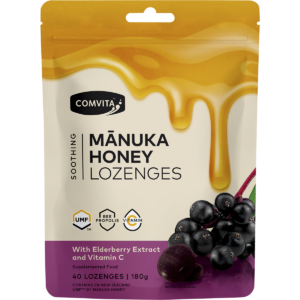 Manuka Honey Lozenges Elderberry Extract & Vitamin C (40x4.5g)