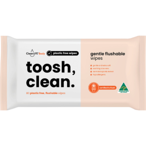 Toosh Clean Flushable Plastic Free Wipes (80pk)