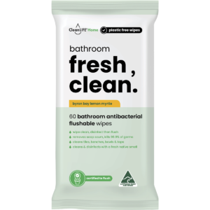 Bathroom Fresh Clean Flushable Plastic Free Wipes (60pk)