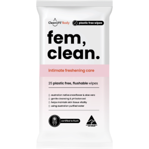 Fem Clean Intimate Flushable Plastic Free Wipes (25pk)