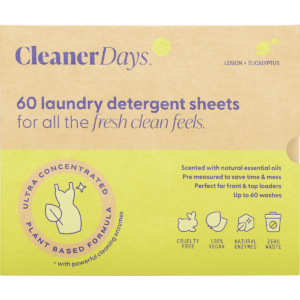 Laundry Detergent Sheets Lemon + Eucalyptus (60pcs)